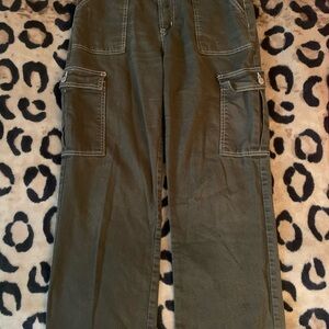 Women's Olive Straight Leg Cargo Pants